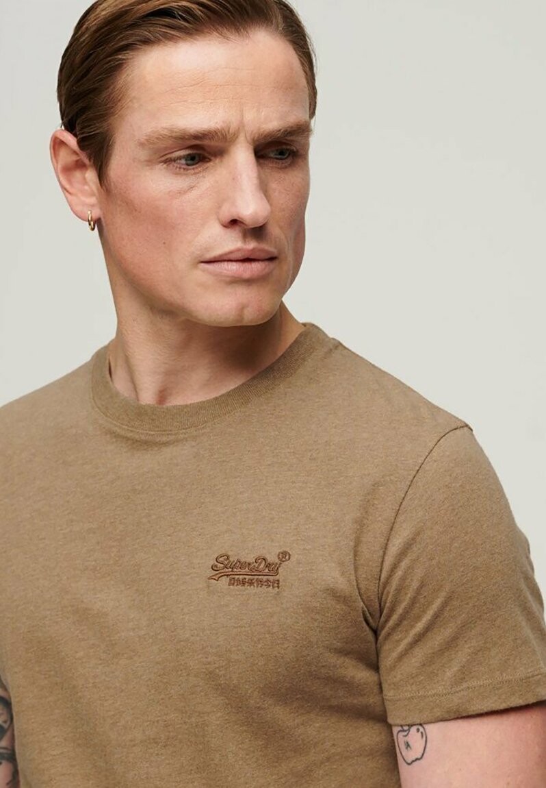 Футболка базовая VINTAGE LOGO EMB Superdry, цвет buck tan brown marl — фото 2