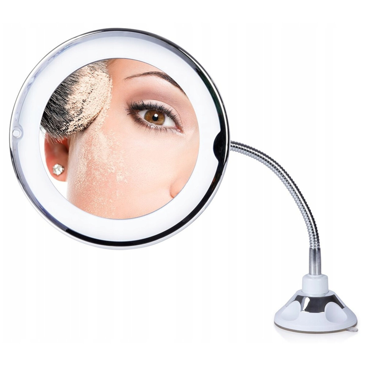 

Косметическое зеркало со светодиодной подсветкой и присоской для макияжа Eleganza