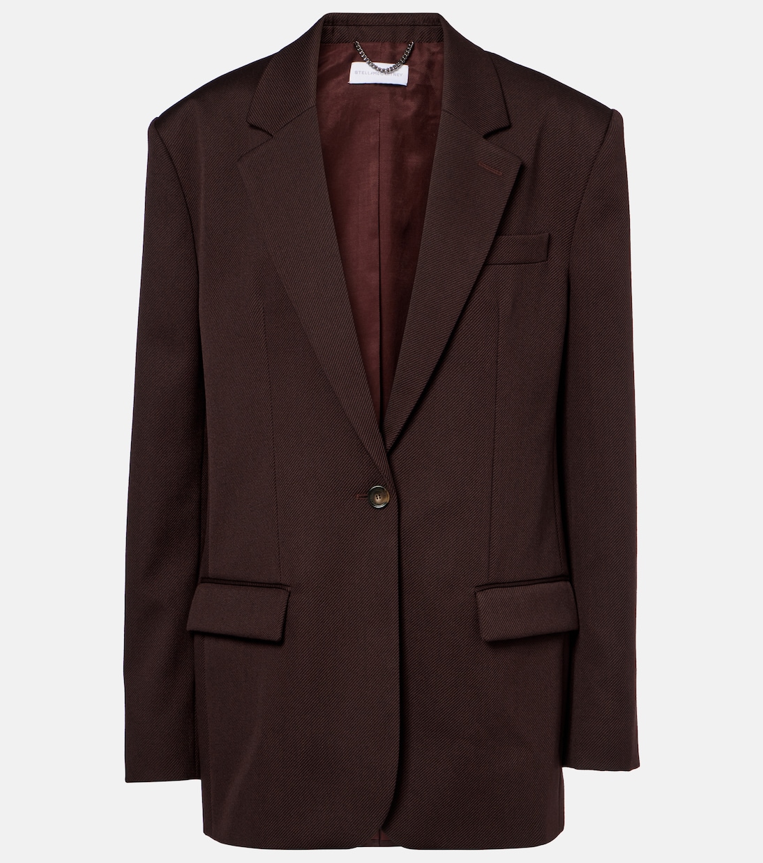 

Однобортный блейзер из чистой шерсти Stella McCartney, Raisin
