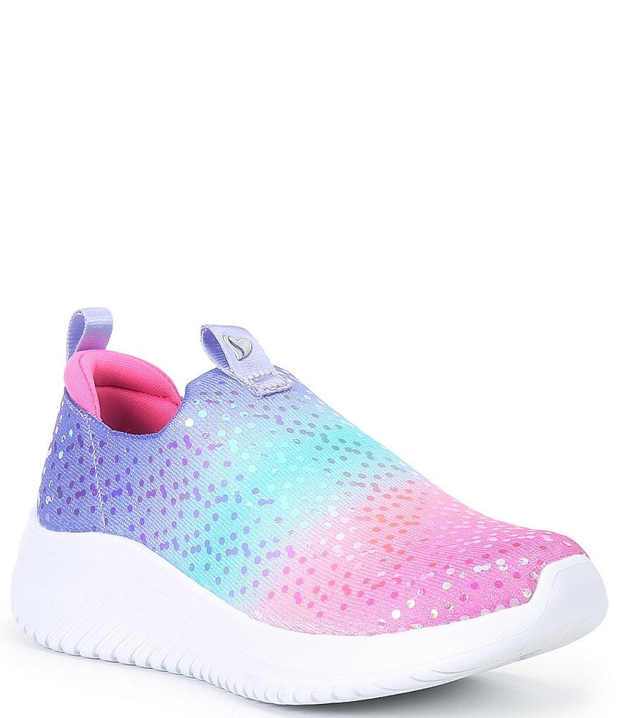 

Слипоны Skechers для девочек: кроссовки Ultra Flex 3.0, пригодные для машинной стирки (молодежные), фиолетовый
