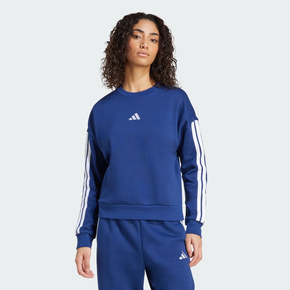 

Толстовка Adidas Essentials 3-Stripes Fleece Sweatshirt, цвет Dark Blue/White