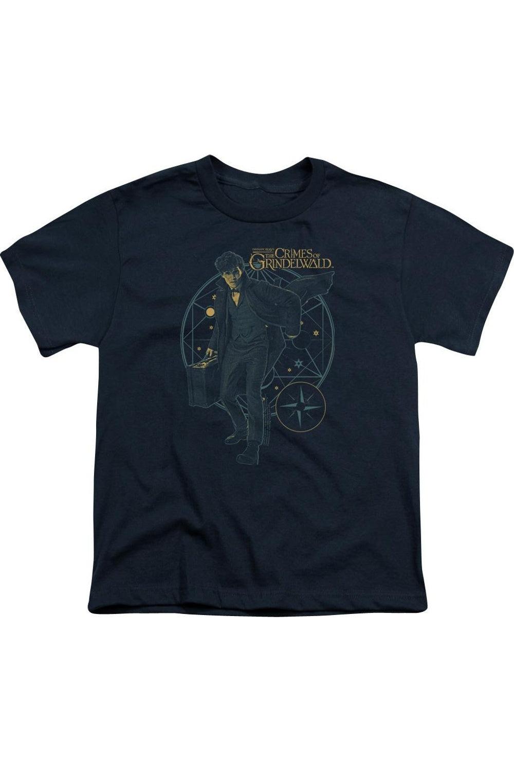 

Футболка с коротким рукавом "Волшебные твари 2" в стиле чемоданчика для детей Gildan, темно-синий