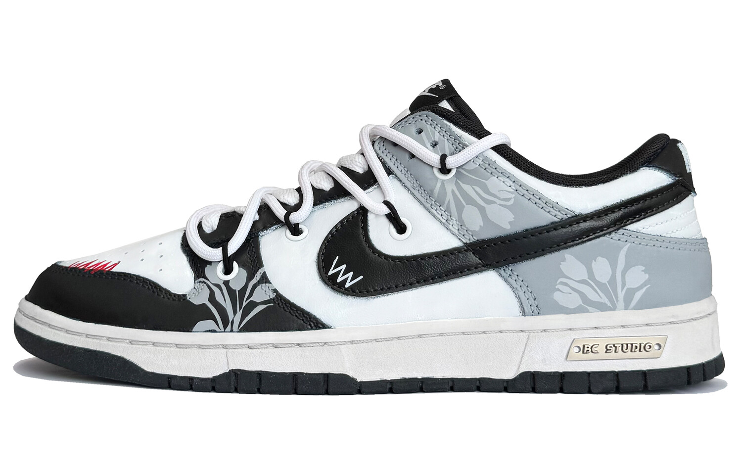 

Кроссовки Nike Dunk Skateboard Shoes Women's Low-Top Black White Gray, Черный, Кроссовки Nike Dunk Skateboard Shoes Women's Low-Top Black White Gray