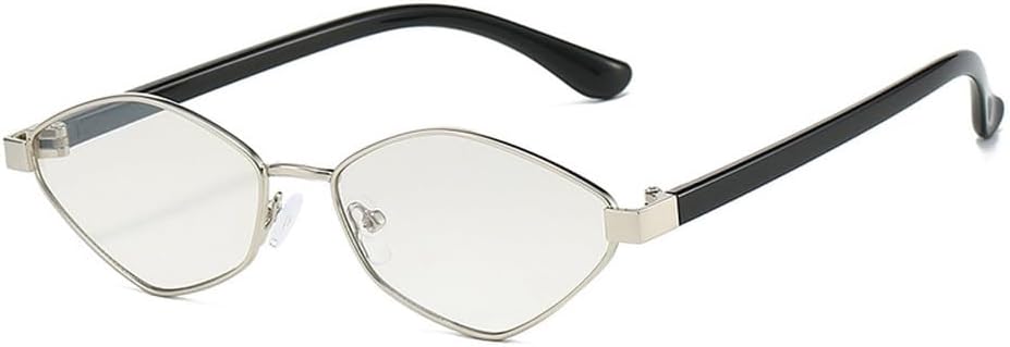 

Модные солнцезащитные очки «кошачий глаз» неправильной формы, ретро-стиль, прозрачные линзы цвета океана, защита от УФ-излучения UV400, трендовые мужские солнцезащитные очки небольшого размера TKKTLLT, Silver Light Gray