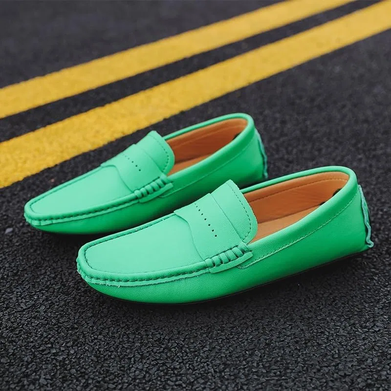 Лоферы кожаные мужские Penny Driving, Green SayfuR — фото 3