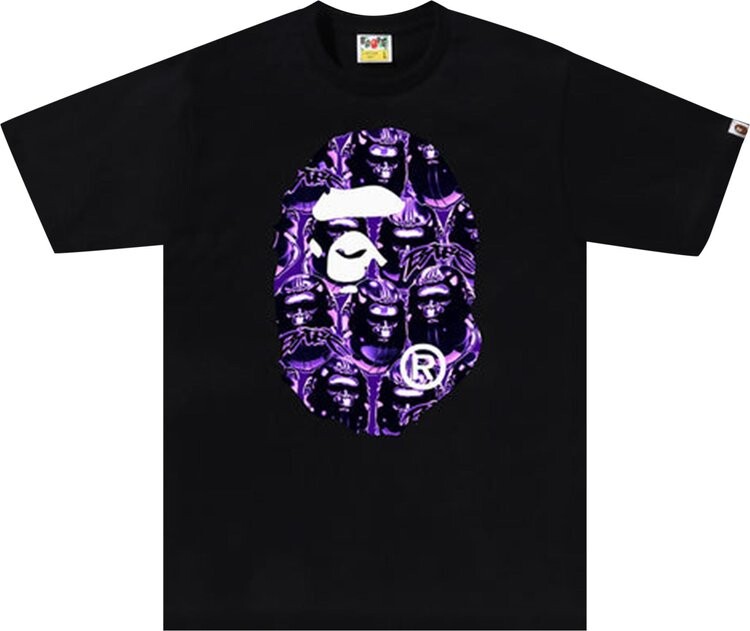 

Футболка BAPE Ape Head Graffiti Big Ape Head 'Black/Purple', черный