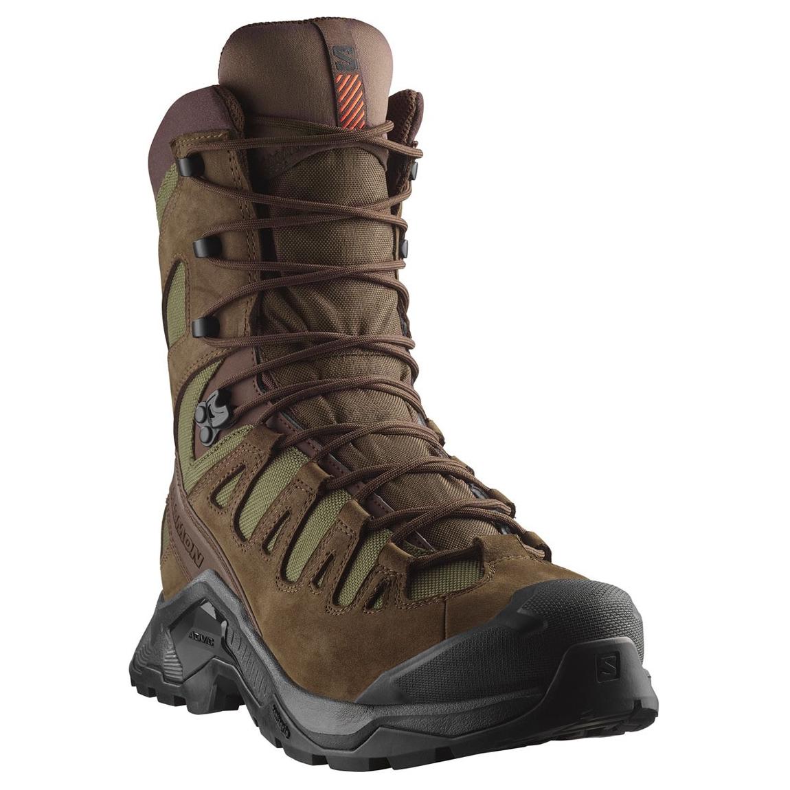 Кроссовки QUEST TRACKER Gore Te Abrasion Resistant Mid Calf Outdoor Boots Low Heel мужские SALOMON, коричневый/зеленый — фото 4