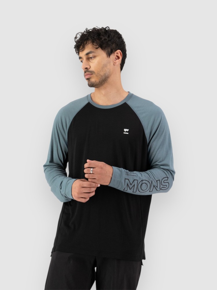 

Футболка Mons Royale Tarn Merino Long Sleeve Tech Tee, goblin blue/black