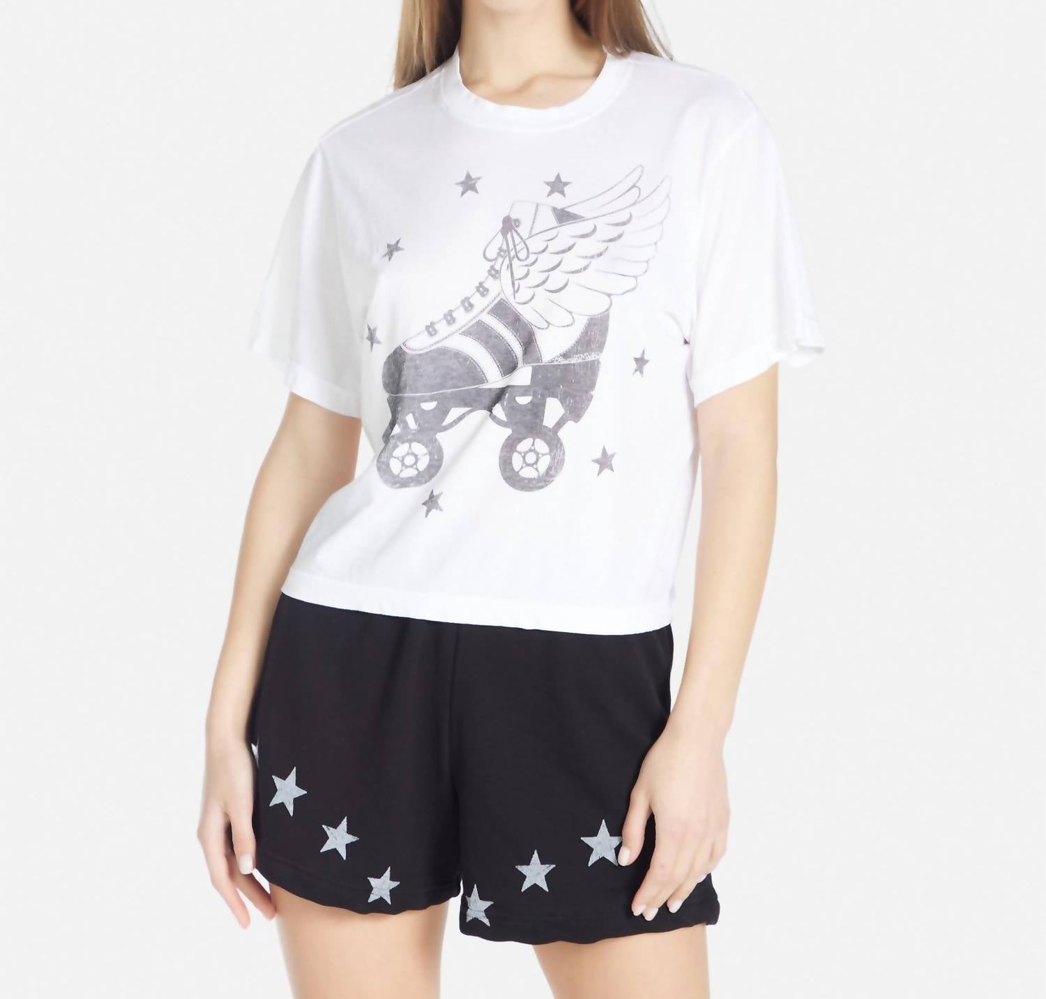 

Футболка Rue Retro Skate белого цвета Lauren Moshi
