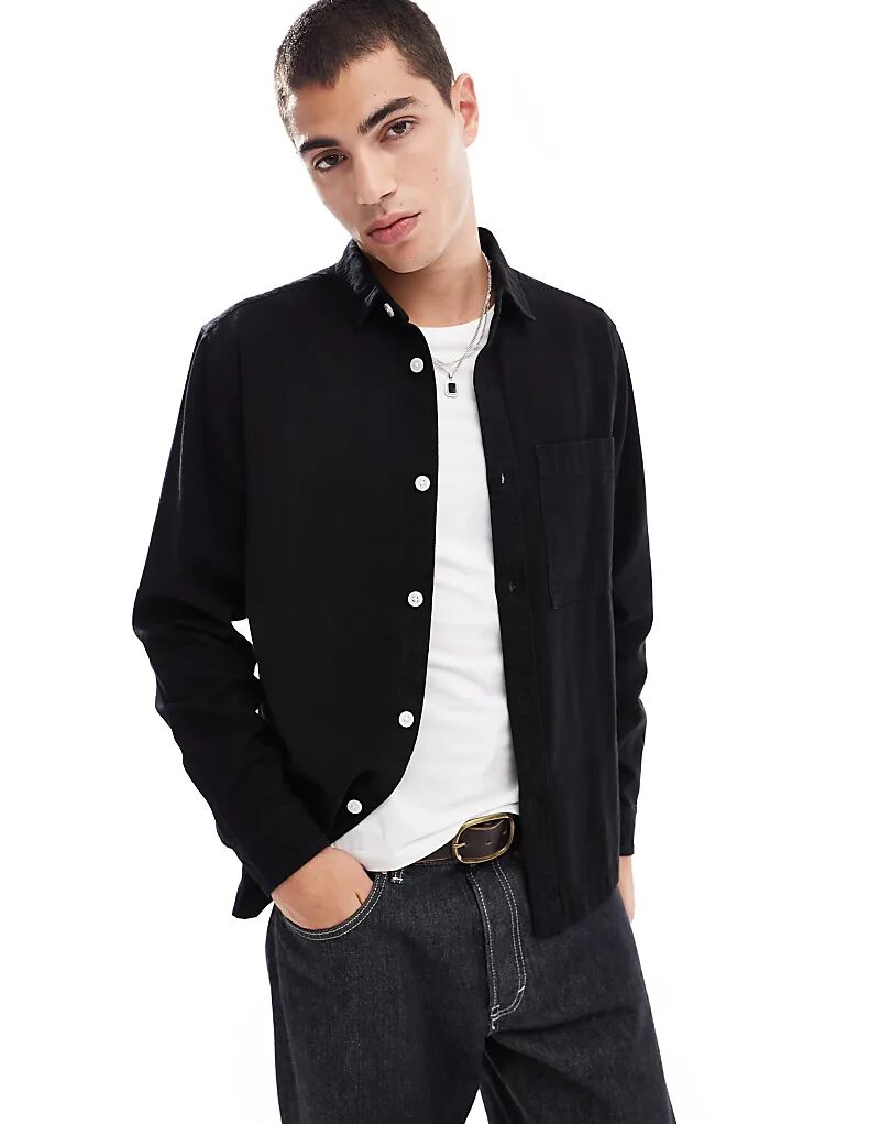 

Джинсовая рубашка черного цвета ASOS DESIGN