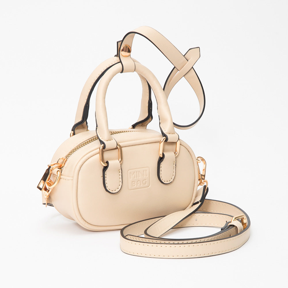 

Кожаный брелок для сумки Миниатюрная сумка Сумка через плечо FASHNZFAB, бежевый