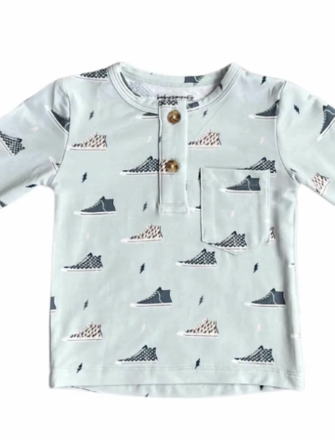 Детская футболка-поло с длинным рукавом в стиле кроссовок Babysprouts, Sneakers — фото 2