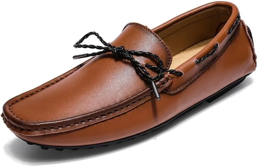 Лоферы кожаные, шнуровка, Brown TEDALIHAO