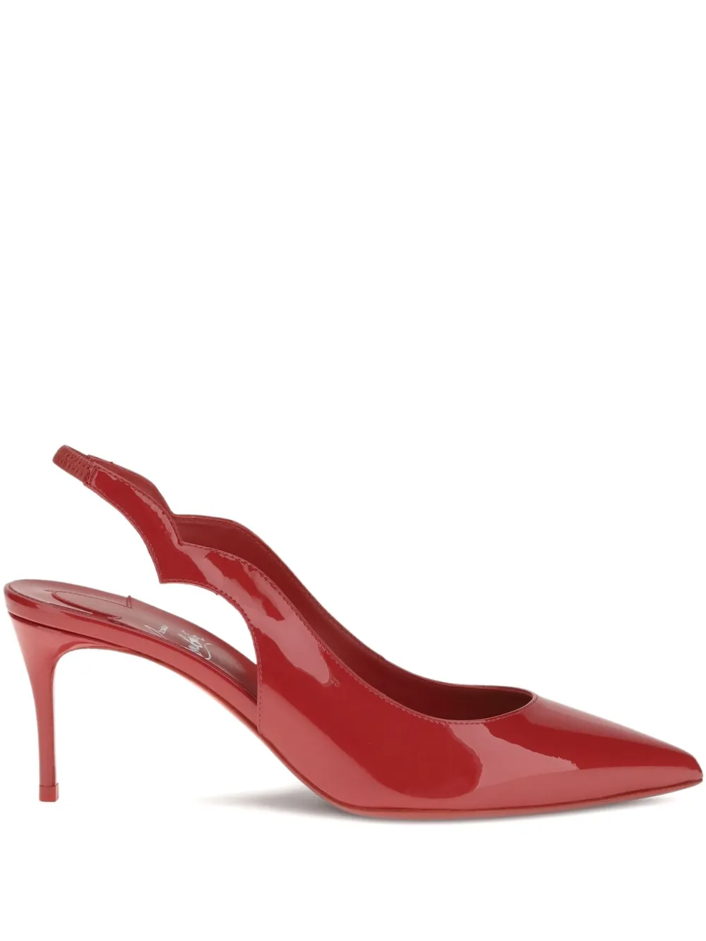 Лакированные туфли с ремешком на пятке Christian Louboutin, красный