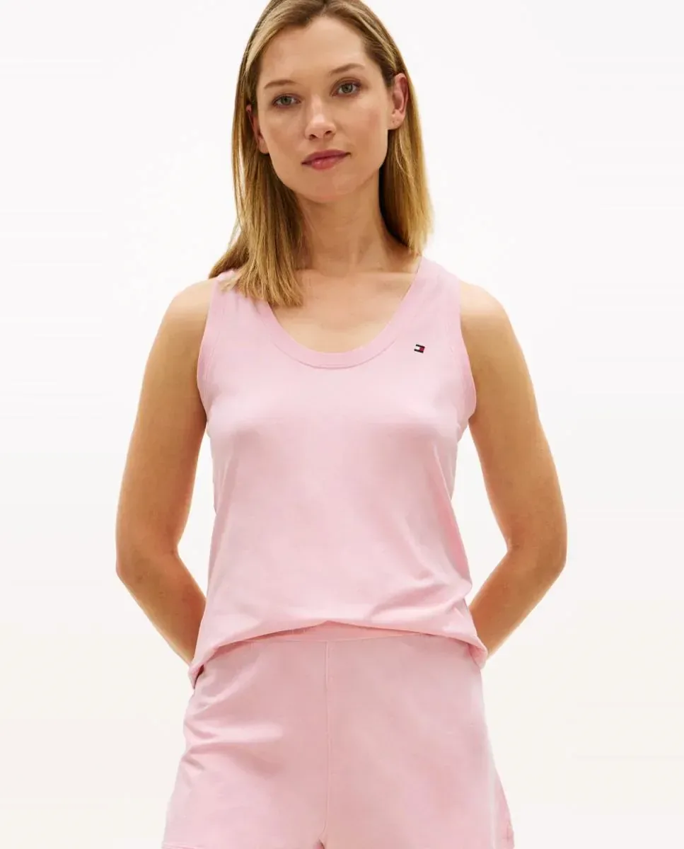 Майка из модала Tommy Hilfiger, розовый