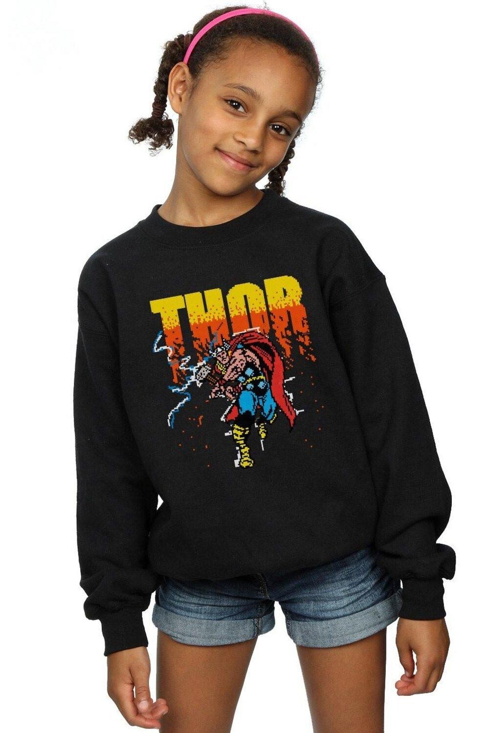 

Пиксельная толстовка Thor Marvel, черный