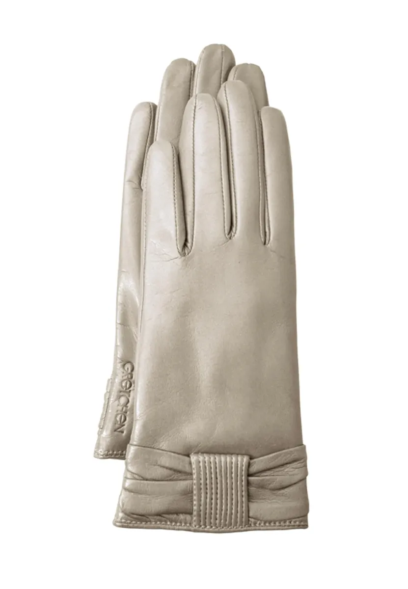 

Кожаные перчатки GRETCHEN "Bow Gloves" на уютной кашемировой подкладке, бежевый