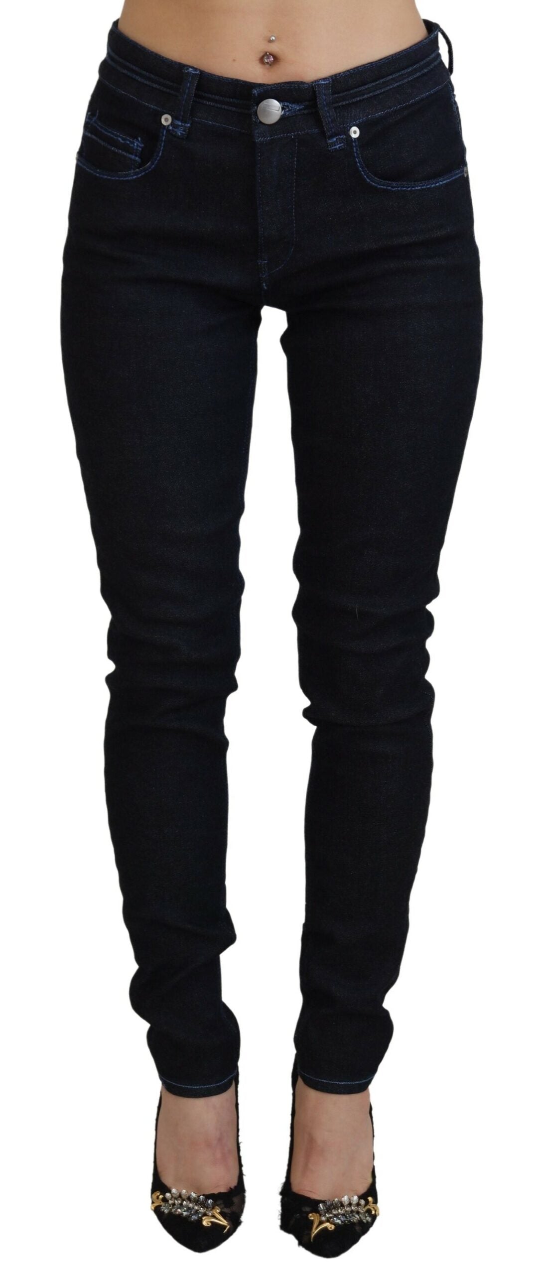 

Acht Заниженная талия Slim Fit Женские джинсы для женщин, синий