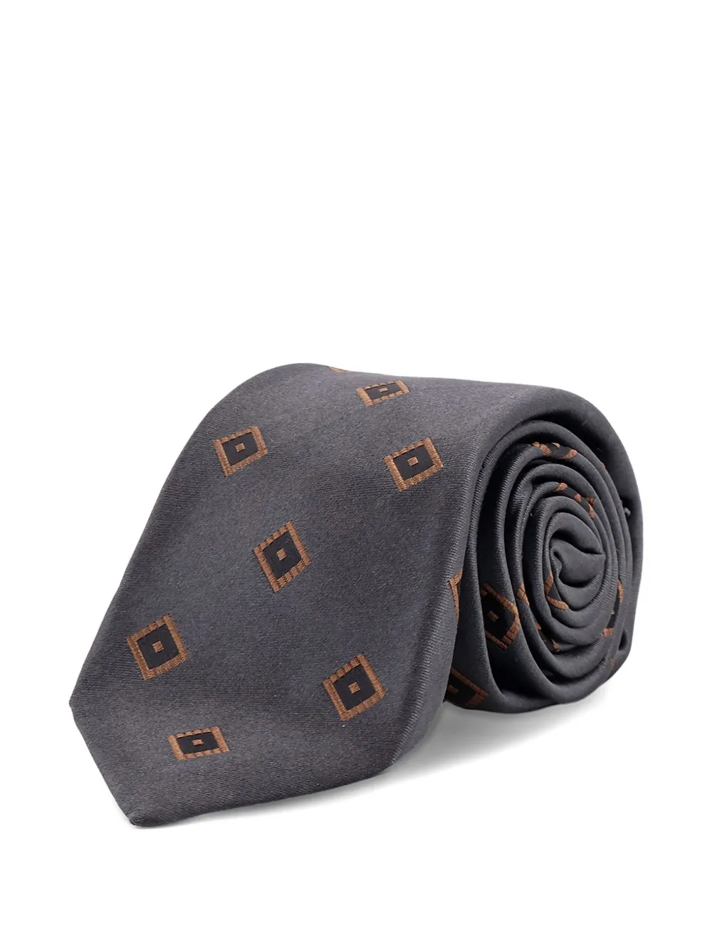 

Галстук с ромбовидным узором Kiton, серый