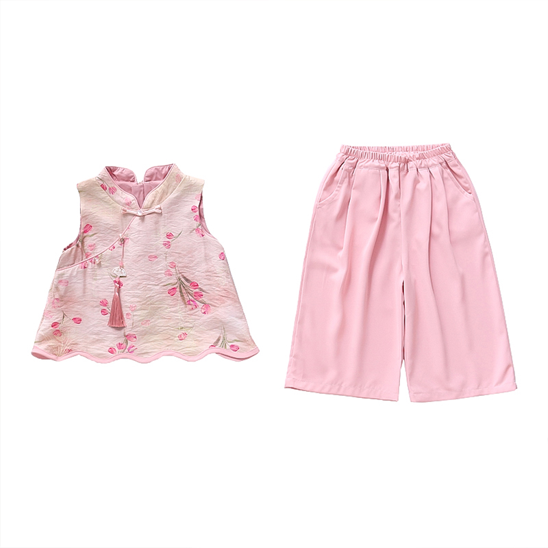 

Детский комплект из двух предметов: юбка с отложным воротником, тонкий шорт PROTECTCAMEL, розовый