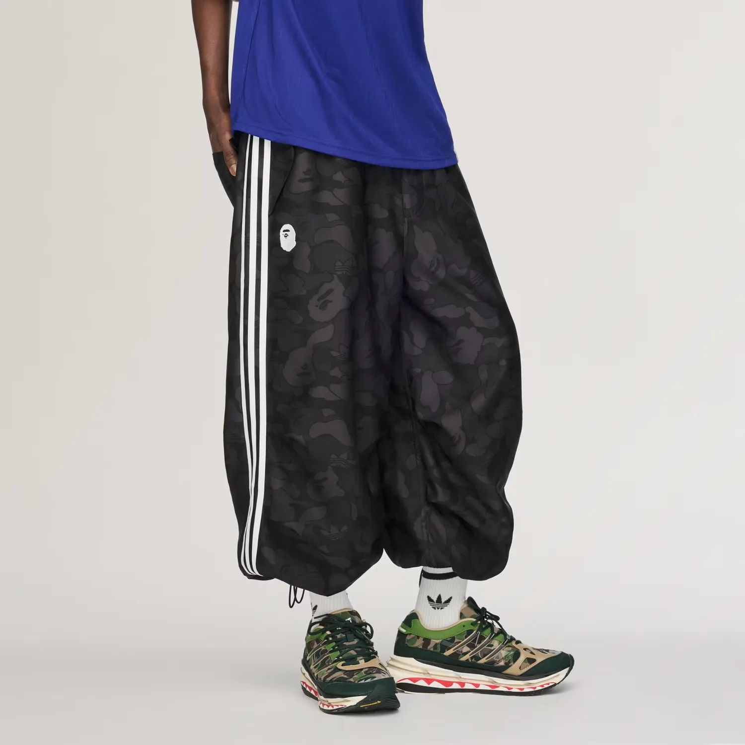 BAPE Jacquard Joggers Casual брюки Unisex Adidas Originals, черный — фото 4