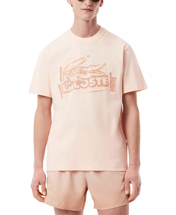 

Футболка классического кроя с принтом Lacoste, оранжевый