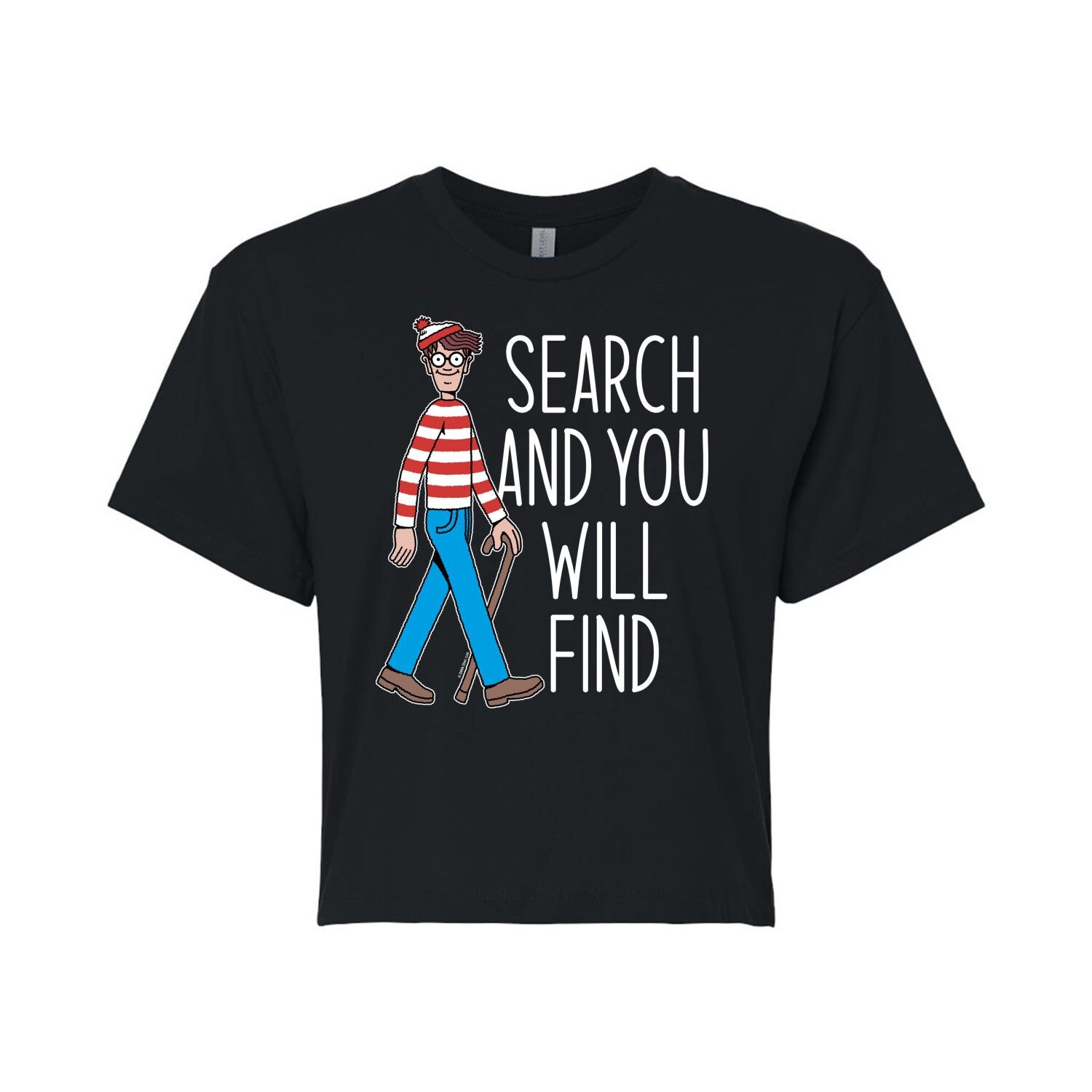 

Укороченная футболка Where's Waldo Search для юниоров Licensed Character, черный