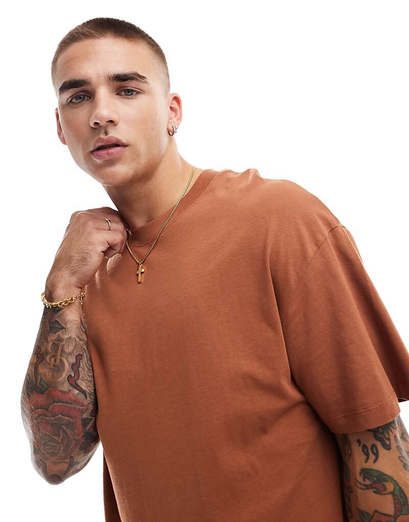 

Jack & Jones – футболка оверсайз оранжевого цвета