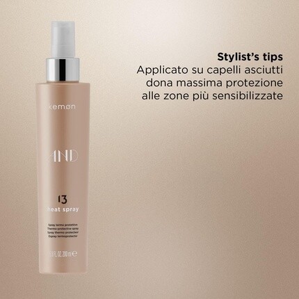 And 13 Heat Spray Профессиональный термозащитный спрей для ухода за волосами, 200 мл, Kemon — фото 3