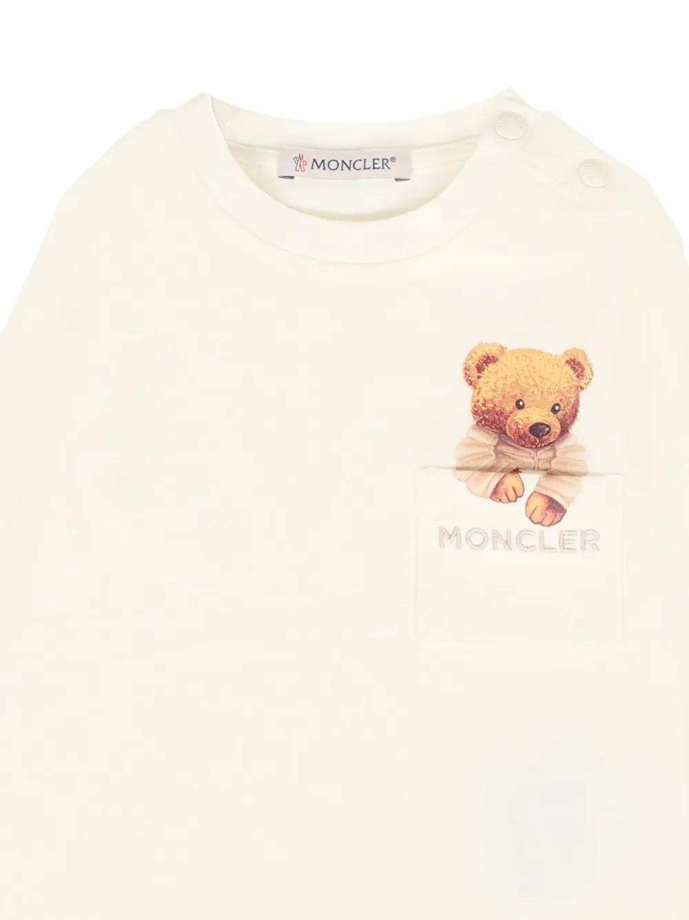 Футболка с длинными рукавами «Медвежонок Тедди» Moncler Enfant, белый — фото 3