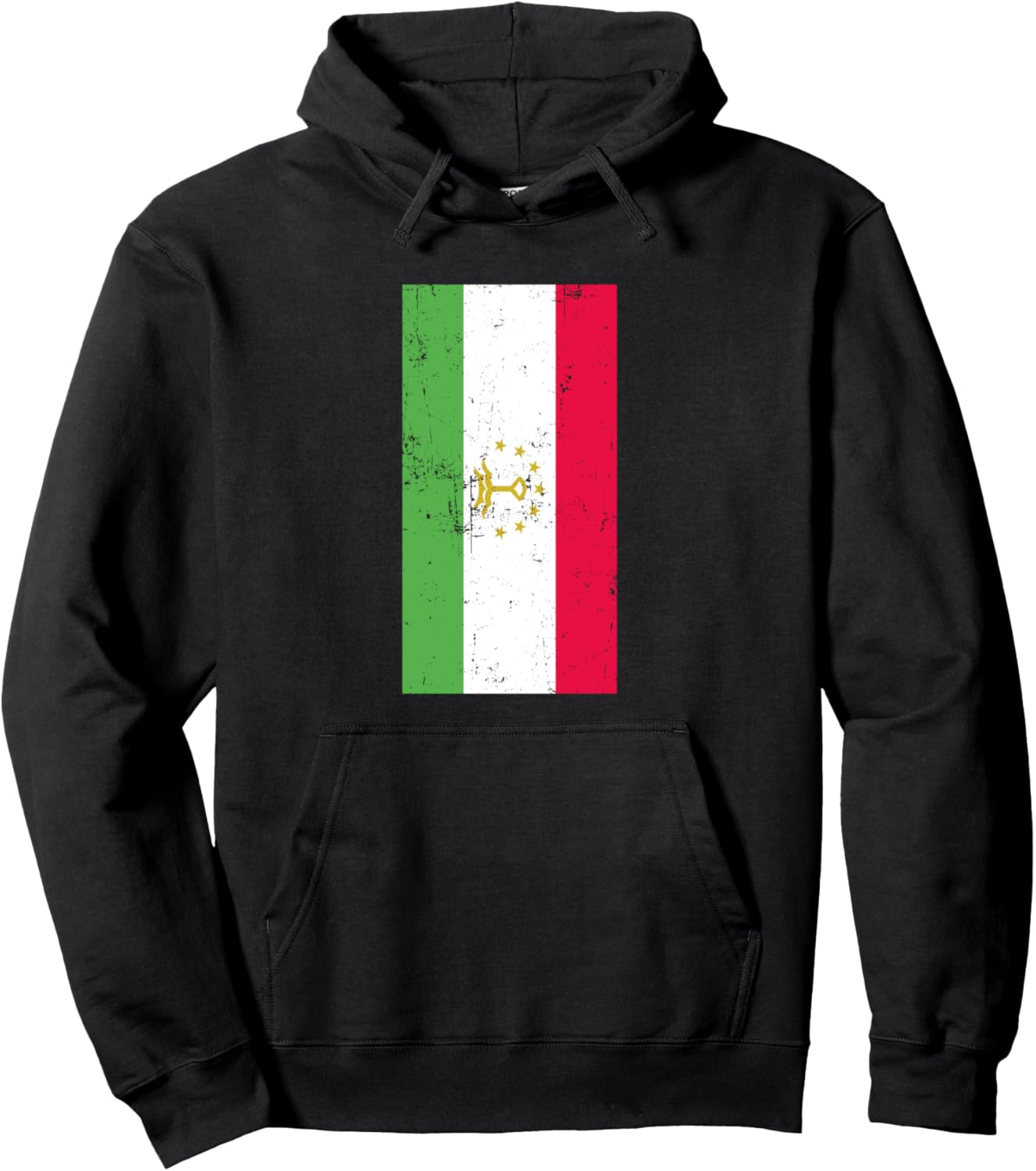 

Худи с изображением флага Таджикистана (Центральная Азия, Душанбе), черный United Color Flags