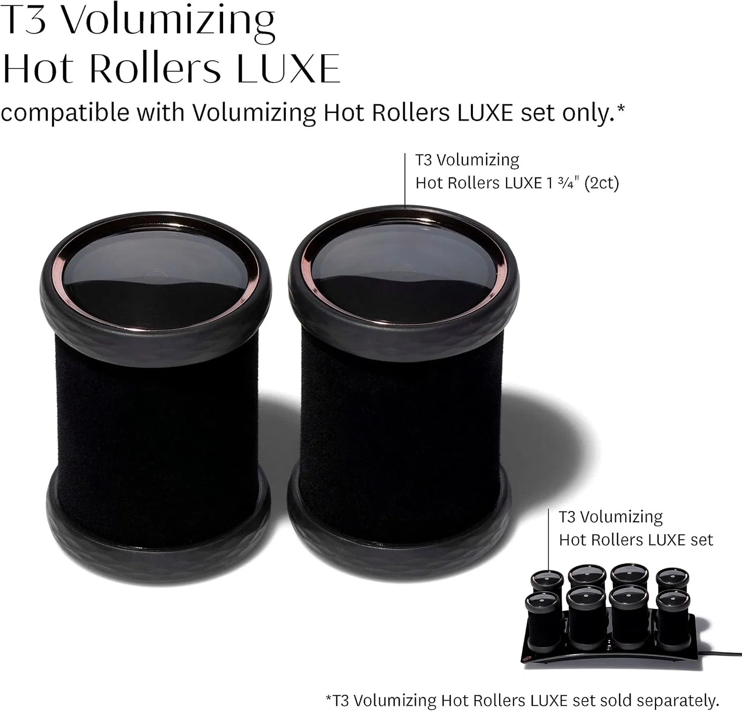 Набор термо-бигуди «Volumizing Hot Rollers LUXE» от T3 T3, Black — фото 2
