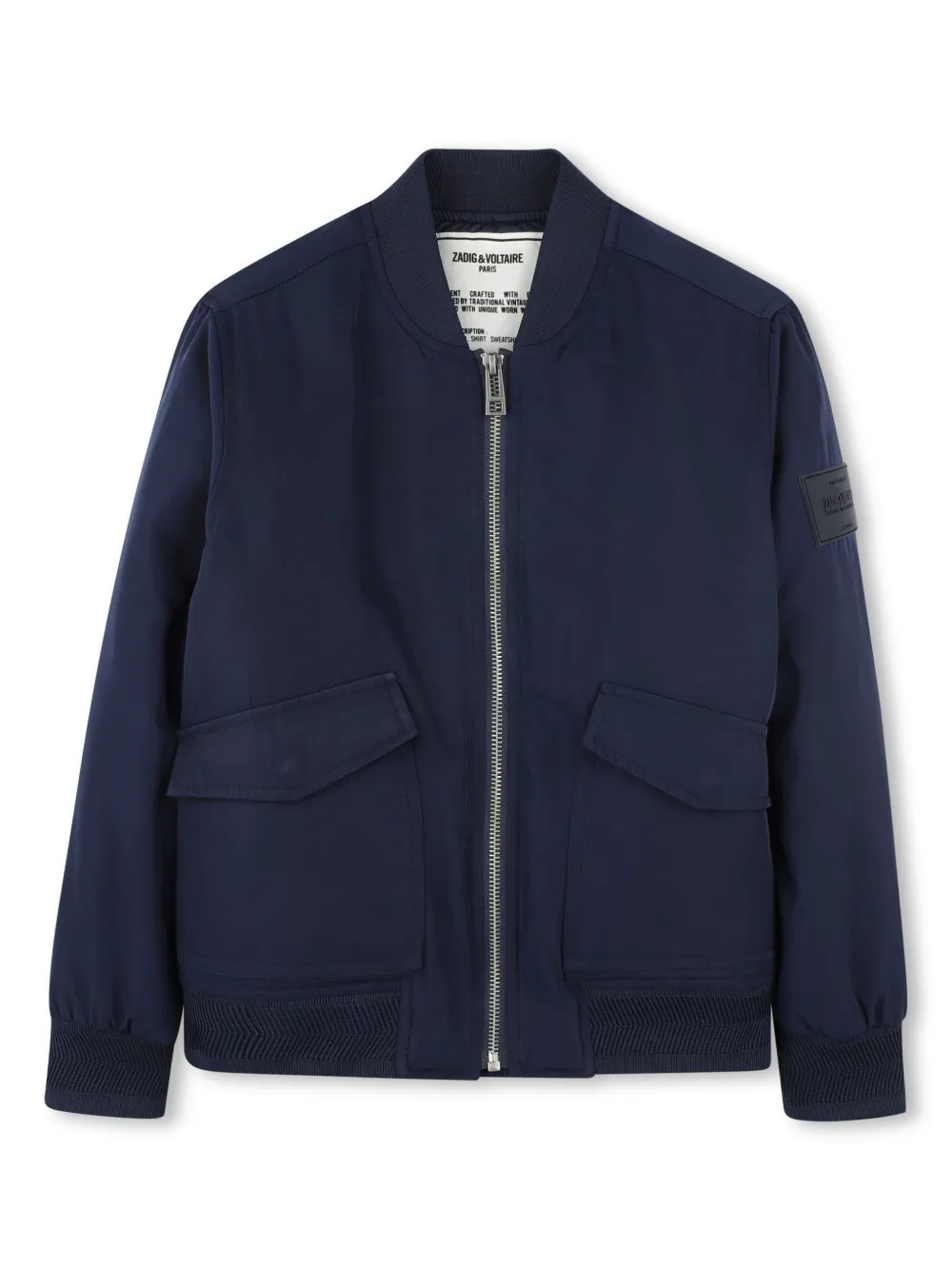 

Бомбер с нашивкой-логотипом Zadig & Voltaire Kids, синий