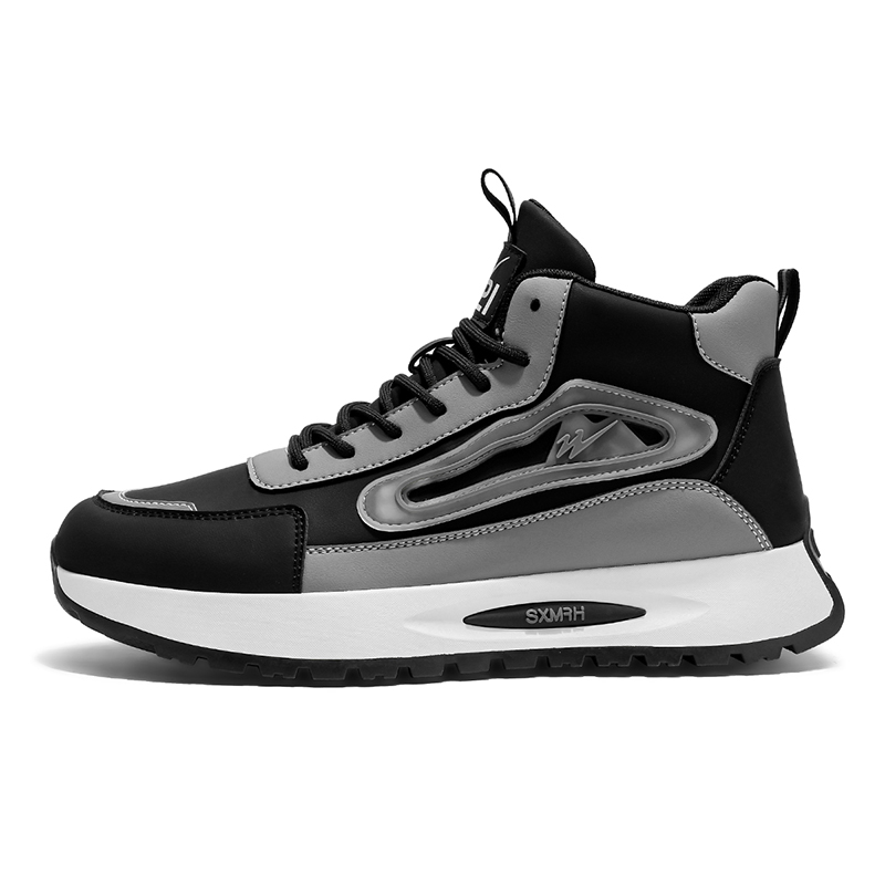 

DOUBLE STAR 88 Мужские высокие повседневные кроссовки с амортизирующим износостойким покрытием черно-серые, цвет Black Gray