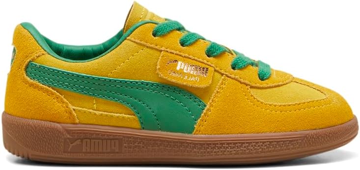 Кроссовки Puma Palermo для детей (унисекс, маленькие дети), зеленый/желтый — фото 3