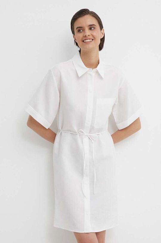 

Платье из смесового льна Calvin Klein, белый