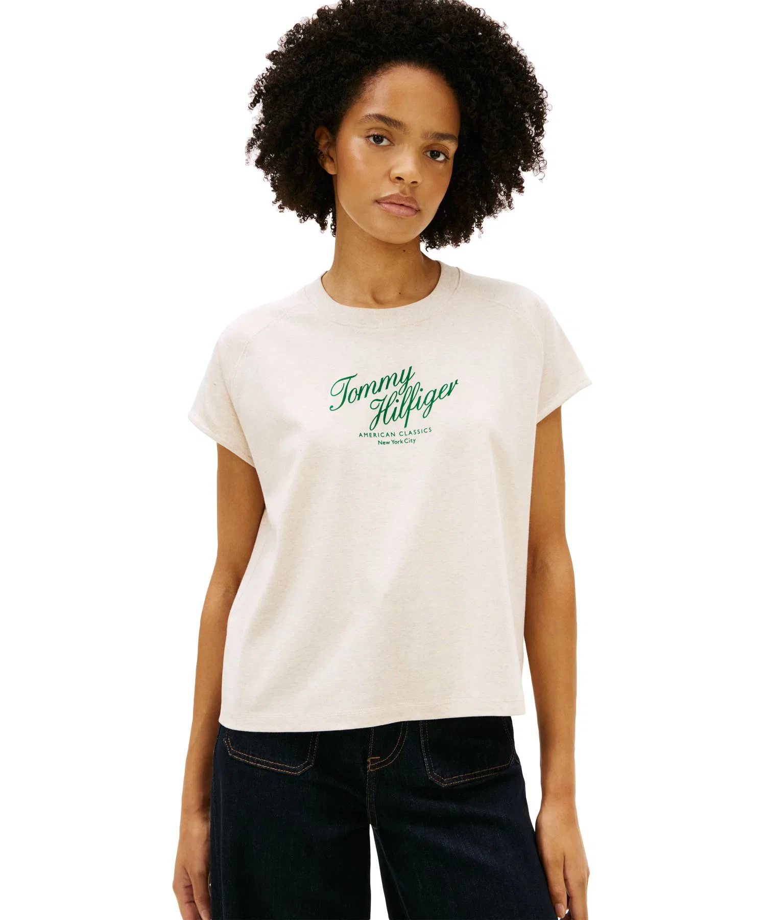 Женская футболка Tommy Hilfiger с логотипом, белая