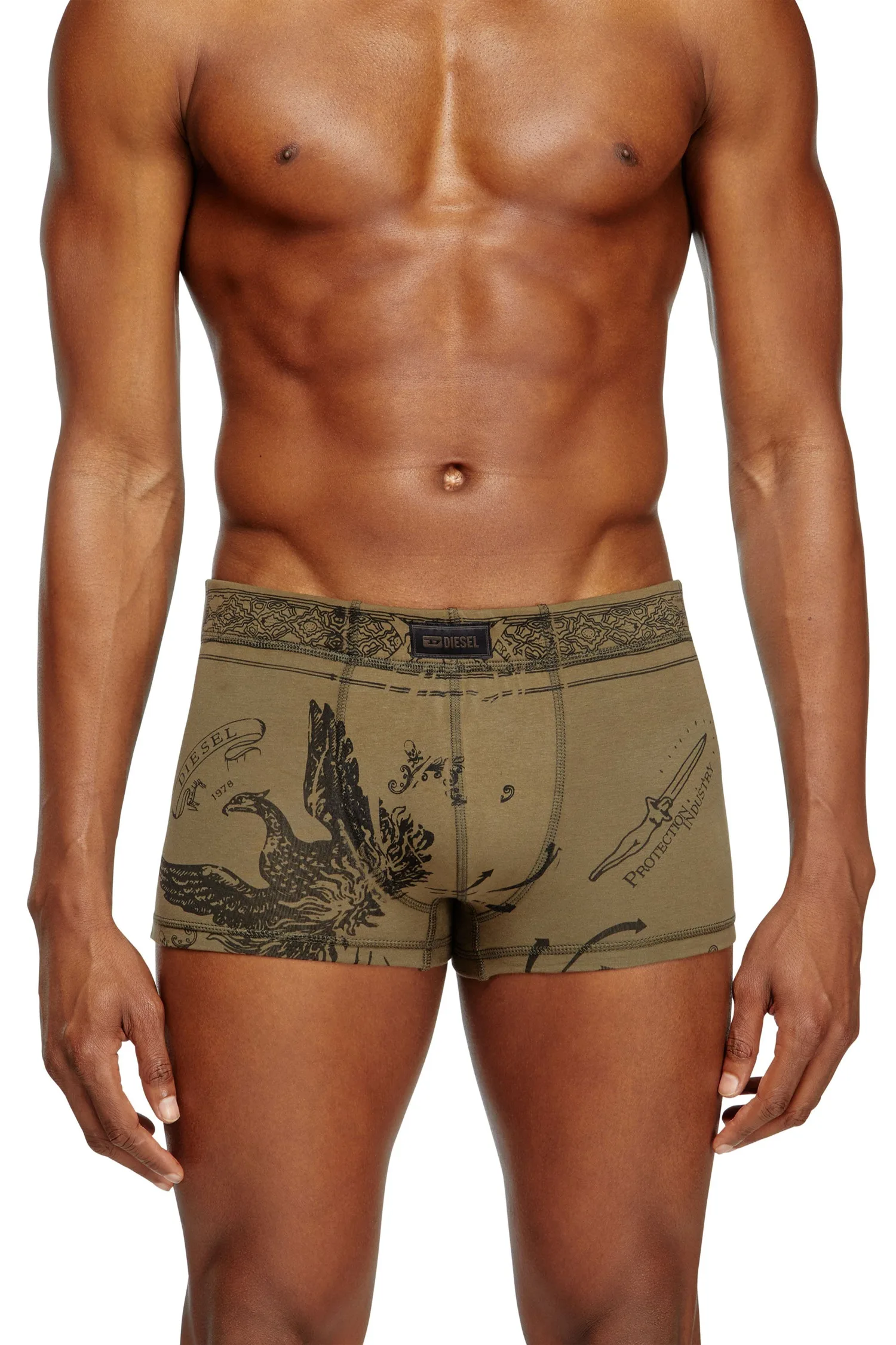 Мужские боксерские трусы DAMIEN-UTLT Diesel, Khaki Brown — фото 3