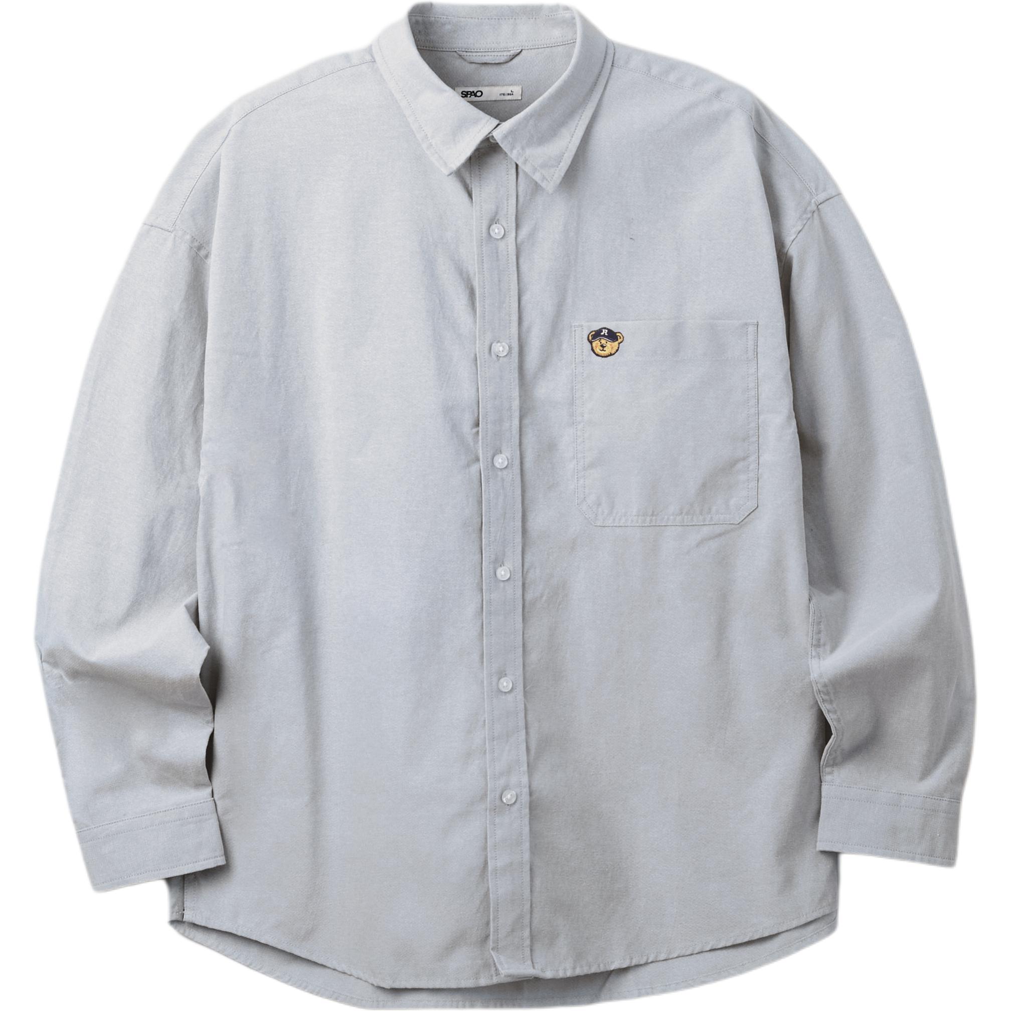 

Рубашка Unisex Lapel Moderate SPAO, светло-серый