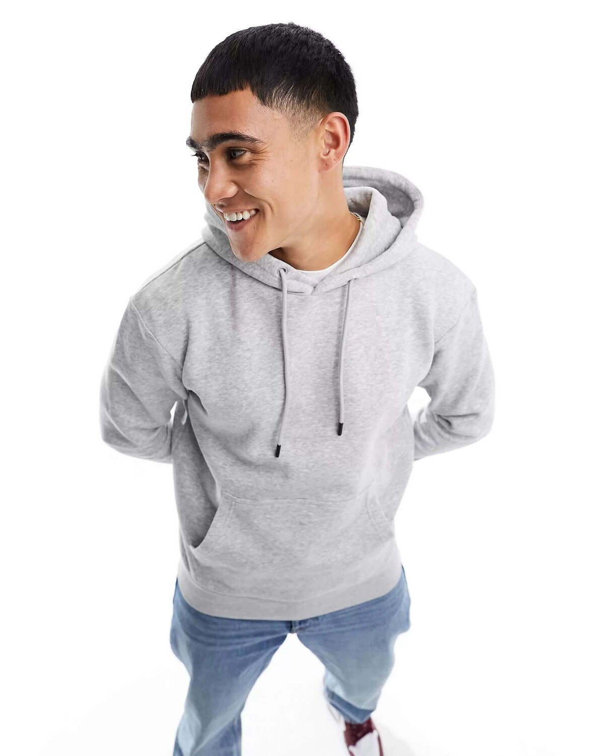 

Светло-серая толстовка оверсайз Jack & Jones, Серый, Светло-серая толстовка оверсайз Jack & Jones