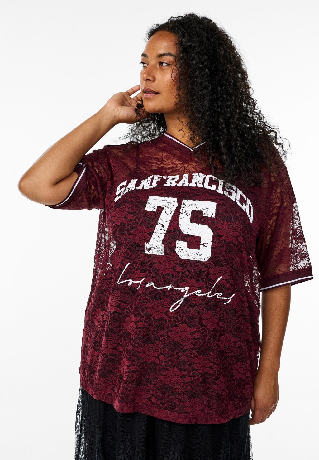 

Футболка с принтом LOCKERER PASSFORM Zizzi, бургундия