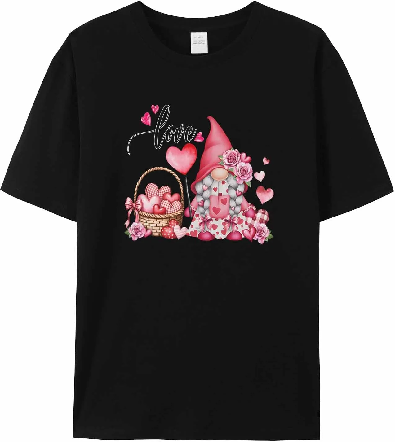 

Мужская футболка Love Hearts Gnome Rose с коротким рукавом jdudh