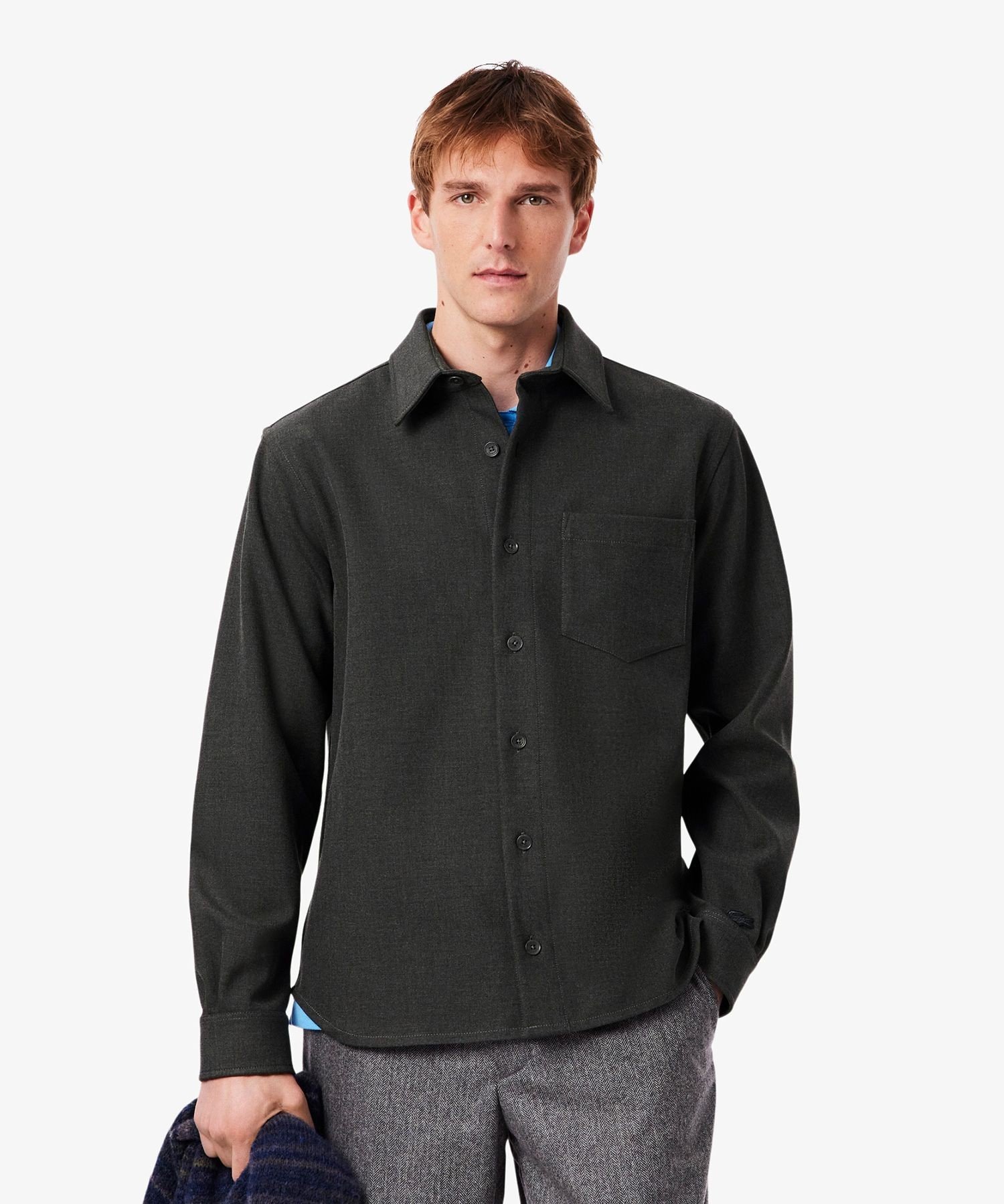 Плотная, свободная двусторонняя рубашка-накидка LACOSTE, Gray