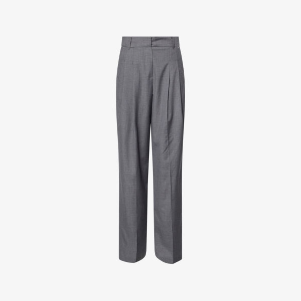 

Брюки The Frankie Shop Gelso плиссированные из твидовой ткани, серый