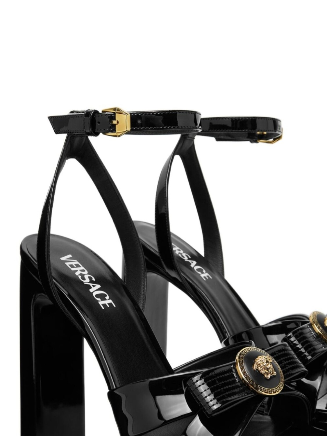 Versace сандалии Gianni Ribbon 140 мм, черный