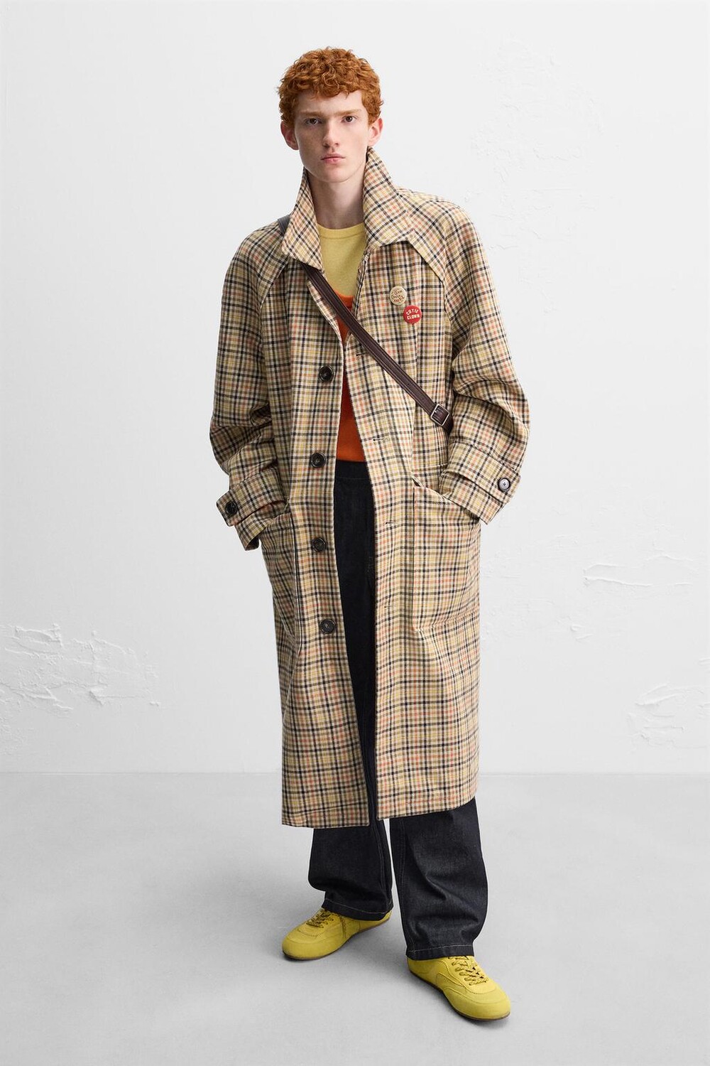 

Кожаные кроссовки x harry lambert ZARA, желтый