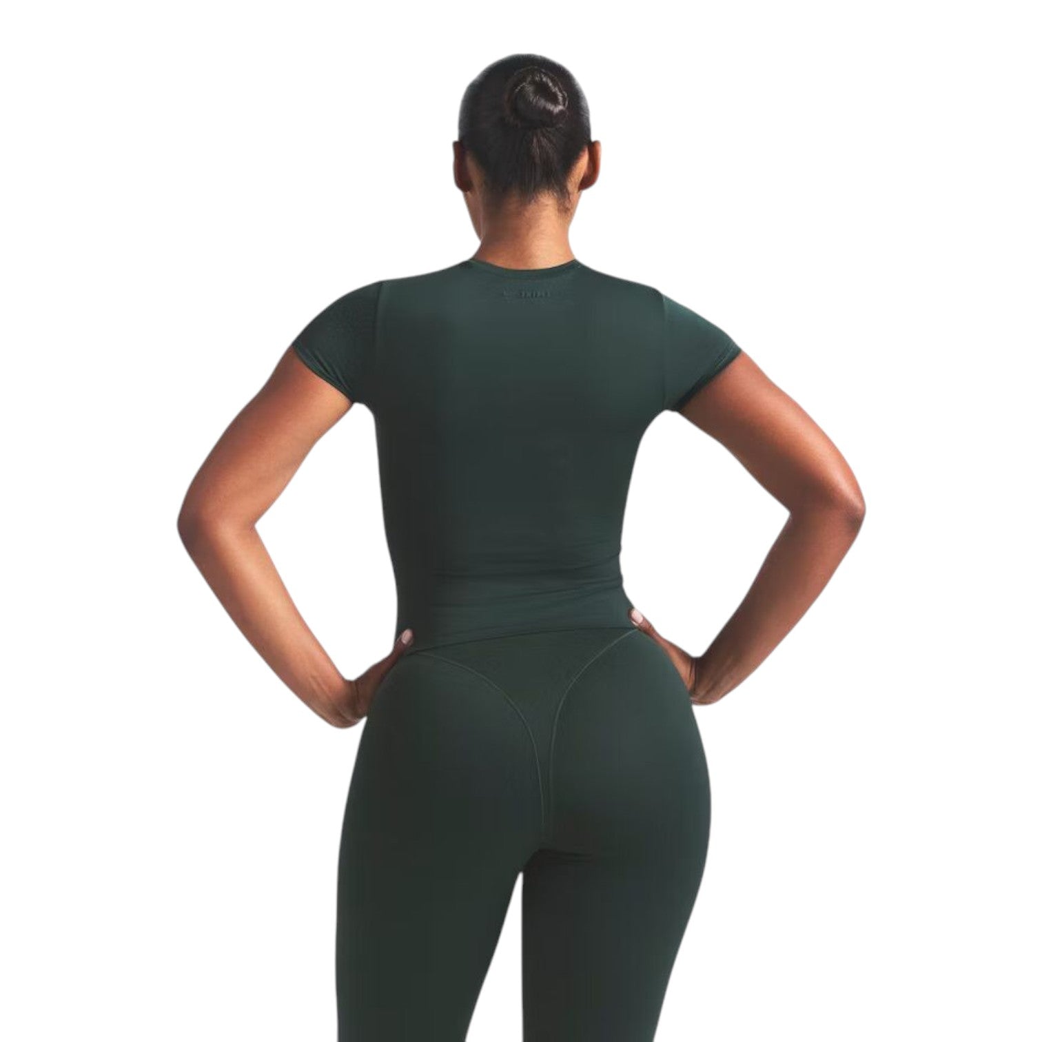 (WMNS) Детская футболка Nike x SKIMS с матовой подкладкой, цвет «Темно-бирюзовый» — фото 3