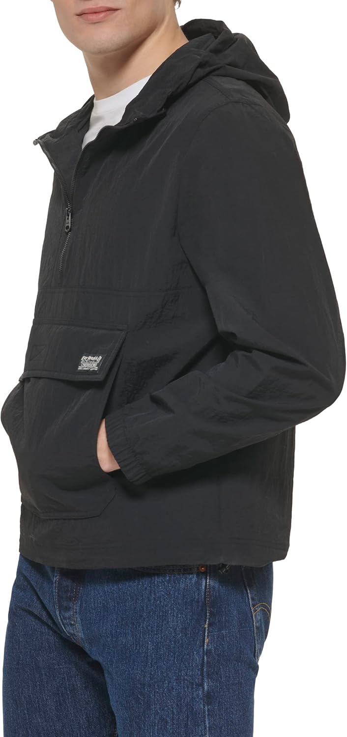 Куртка-ветровка Levi's Lightweight Taslan Hooded Popover, черный — фото 3
