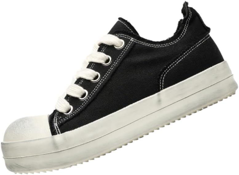 

Мужские низкие спортивные кеды из канвы - повседневные и универсальные, противоскользящие и прочные, подходят для активного отдыха и ежедневного использования Clolinde, черный