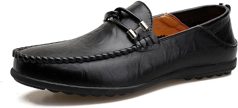 Лоферы кожаные Loafers for Men Genuine Leather, черный ZAIHU